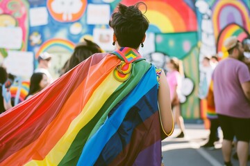 Celebrating Pride Day with Rainbow Cape