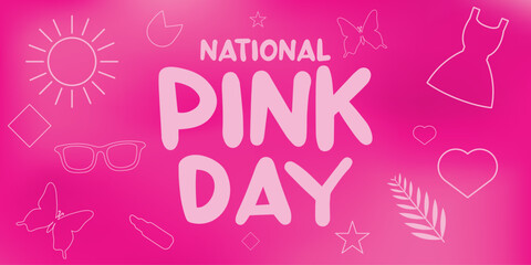 National Pink Day. Great for cards, banners, posters, social media and more. Pink background.