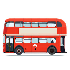 recreational double decker bus vector flat isolated illustration on white background