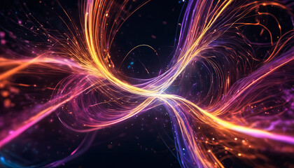 Fototapeta premium Dynamic Flow Wallpaper. Swirling Lines and Glowing
