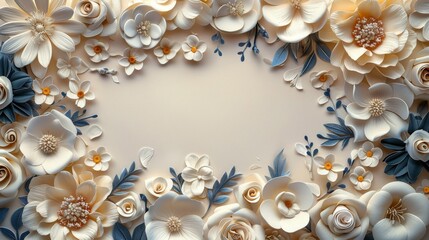 Paper Flowers Arranged in a Circle