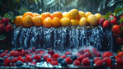 Berry Blast: A Symphony of Splashing Fruits