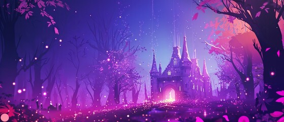 Whimsical purple forest