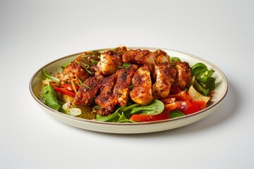 Fototapeta premium Balanced Barbecue Dry Rub Chicken with Seasoned Salt
