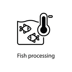 Fish processing vector icon