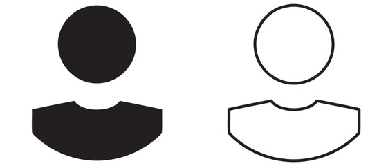 Monochrome icon. User icon in flat style, Person icon, User icon for web site,User profile login or access authentication icon.  vector illustration