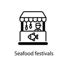 Seafood festivals vector icon