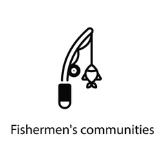 Fishermen's communities vector icon