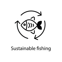 Sustainable fishing vector icon