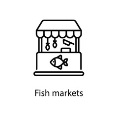 Fish markets vector icon