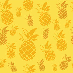 Pineapple tropical fruit seamless pattern illustration repeat