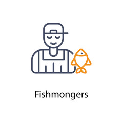 Fishmongers vector icon