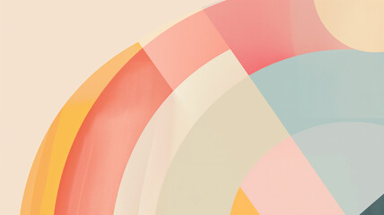 Colorful semi-circles in pastel shades with text space