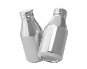 Aluminum Thin Wall Bottle with screw cap Packaging Isolated On Transparent Background, Prepared For Mockup, 3D Render.