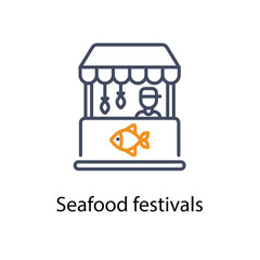 Seafood festivals vector icon