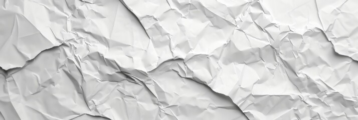 Fototapeta premium Paper crumpled texture. Clean empty white wrinkled paper background