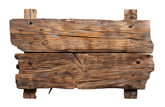 Old weathered vintage wooden plank sign board 