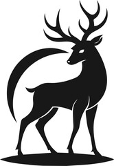 Gloomy Deer Silhouette  vector illustration 