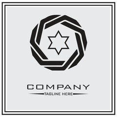 abstract logo design, black and white geometric technology icon