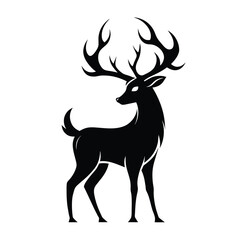 Gloomy Deer Silhouette  vector illustration 