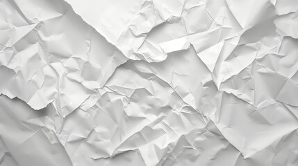 Paper crumpled texture. Clean empty white wrinkled paper background