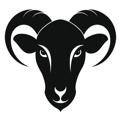 Ram Head Logo Icon Vector Silhouette 