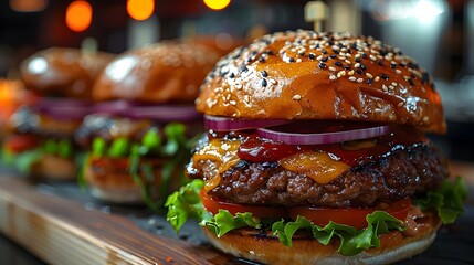 Vibrant Burger Restaurant Menu Board Showcasing Delectable Options