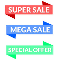 Super Sale Mega Sale Special Offer Label Banner Banner Design