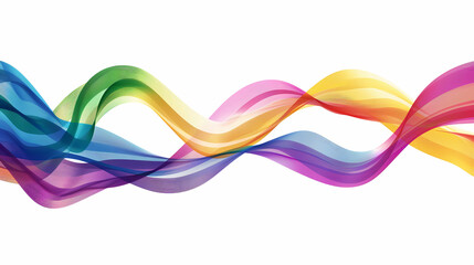 Colorful rainbow ribbon on a white background