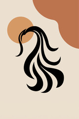 Abstract girl hair boho art background