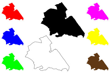 London Borough of Brent (United Kingdom of Great Britain and Northern Ireland, Ceremonial county and region Greater London, England) map vector illustration, scribble sketch map