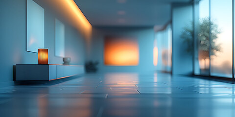 digital rendering of blurred desk office environment soft lines muted colors creating minimalistic abstract effect HDR Imaging Pixel Shift Technology capture the subtle details and gentle gradients