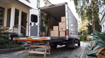 Efficiently loading a moving truck with furniture and boxes for a home move