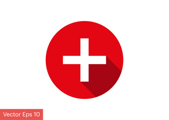 Obraz premium Medical cross, plus, add icon, social media plus insert button.