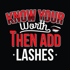 lashes t shirt design icon