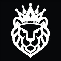 Fototapeta premium lion crown logo design icon vector