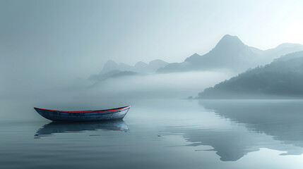 Naklejka premium minimalist artwork with sharp clean lines and a muted color palette captured using HighSpeed Photography and InBody Image Stabilization for sharp serene imagery