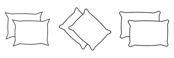 Pillow icon vector. Pillow sign and symbol. Comfortable fluffy pillow on white background.
