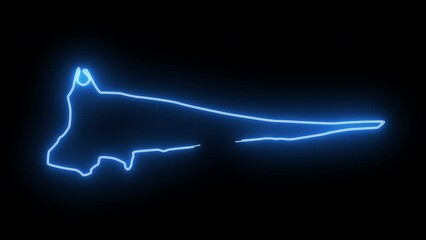 map of Gilbert in Arizona with a blue glowing neon effect - Powered by Adobe