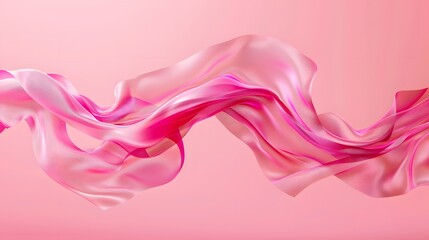 twists pink silk, on an isolated pink background