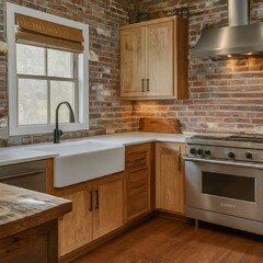 modern kitchen interior with stove