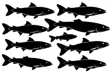 fish silhouette vector illustration