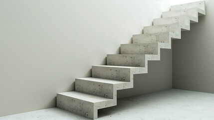 A minimalist staircase with a series of steps that appear to be carved from a single block of stone