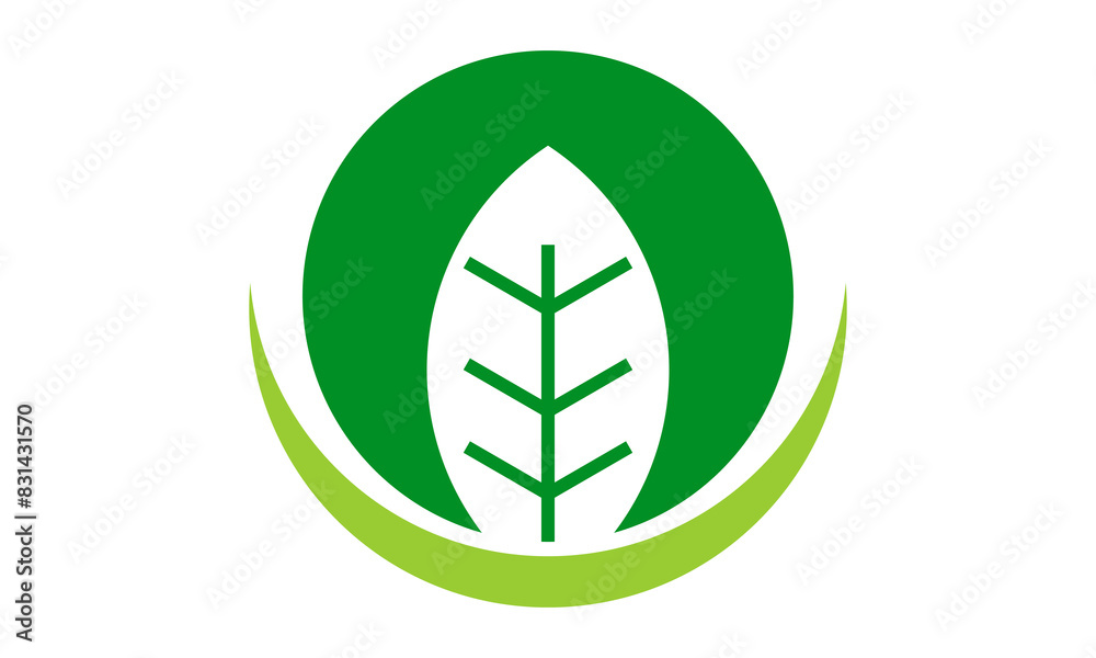 Poster green leaf logo icon