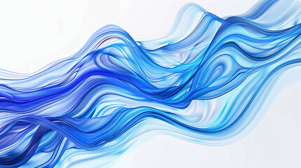 Fototapeta premium Smooth flowing abstract blue waves background