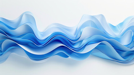 Fototapeta premium Smooth flowing abstract blue waves background