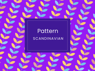 Abstract geometric floral leaf pattern Natural organic leaf plants shapes, eco agriculture concept. Vector minimal illustration. Scandinavian concept