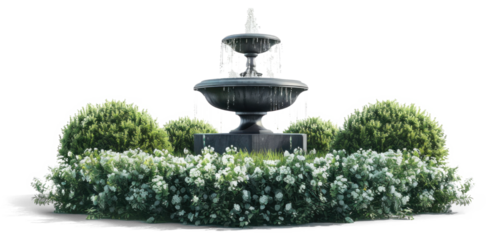 Elegant Tiered Fountain with Decorative Greenery