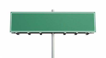 Highway Traffic Sign. Blank Expressway Exit Sign Isolated on White Background