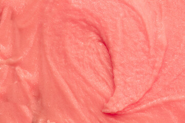 Berry yoghurt ice cream. Smoothies from fresh fruits and berries. Ice cream texture. Delicious sweet dessert close-up as a background.